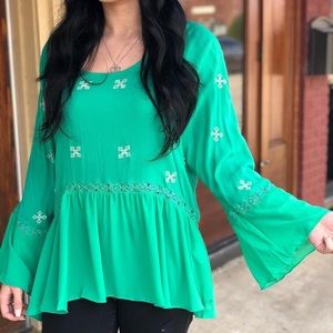 [ Brand New ] Green Flare Top
